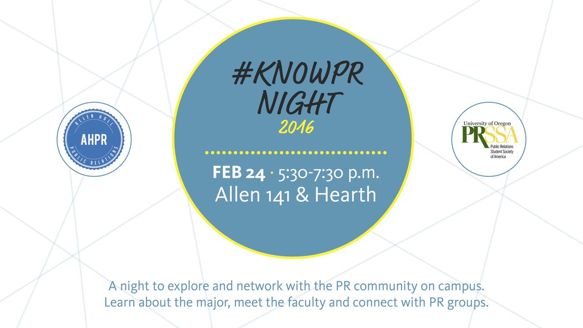UOPRSSA's tweet photo. Join us and @AllenHallPR at #KnowPR Night! It's tonight at 6pm in Allen 141 https://t.co/G96vx1us80