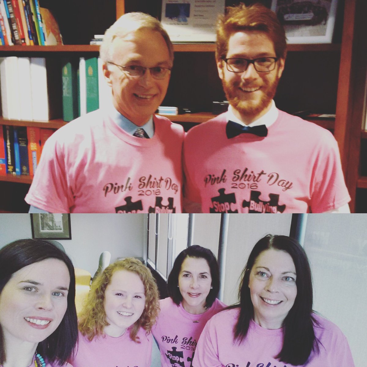 Staff in my Ottawa and Charlottetown offices wearing their pink shirts for #PinkShirtDay. @ChtownBoysGirls