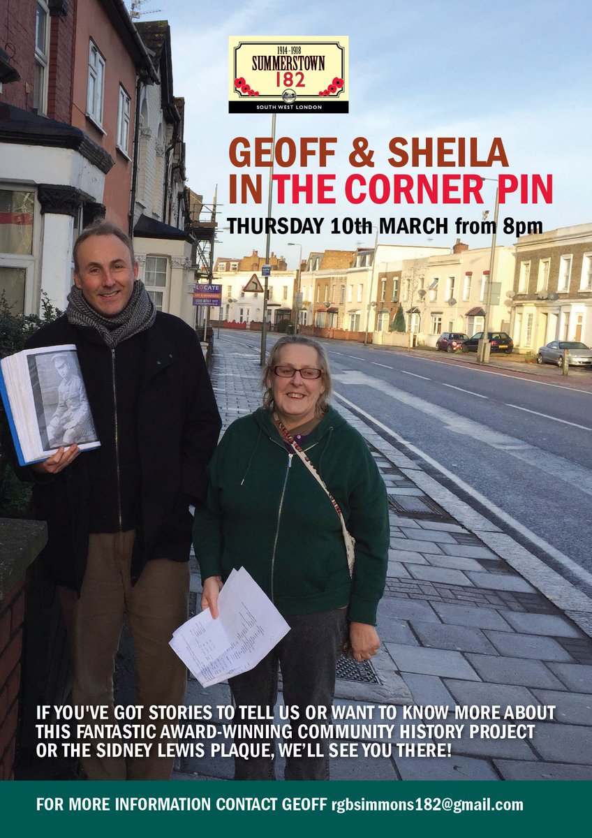 summerstown182's tweet photo. Geoff & Sheila #Summerstown182 #TheCornerPin 10thMarch Come & have a chat if you'd like to get involved #AQuidForSid https://t.co/Pd0ID9FcYY