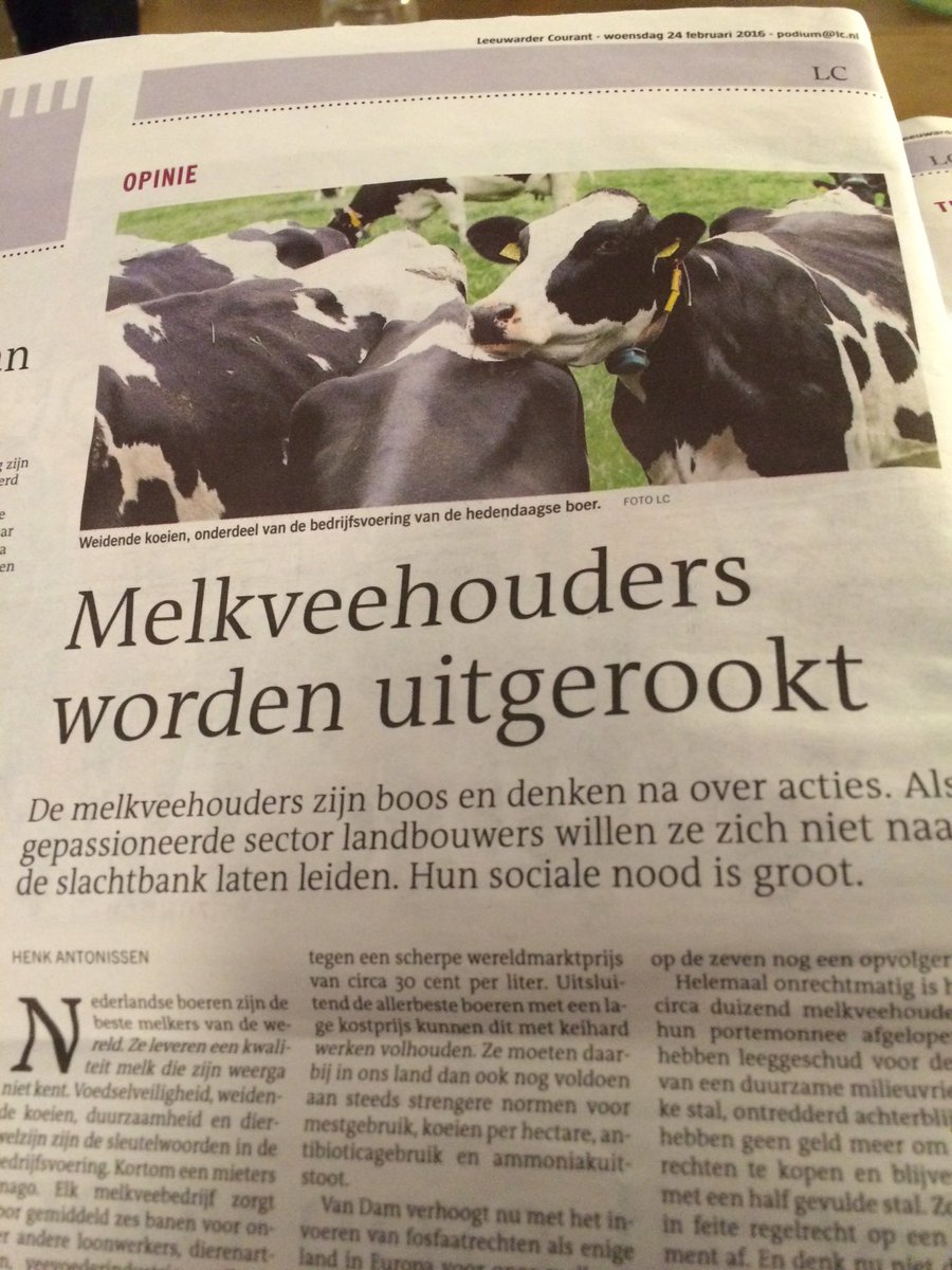 Nei de #fiskers is it no oan de #boeren foar de #koude #sanering