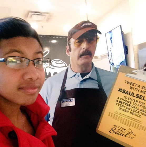 Someone's day just got sweeter.

@LexieJPR is the winner of our #BetterCallSaul #SaulSelfie sweepstakes.