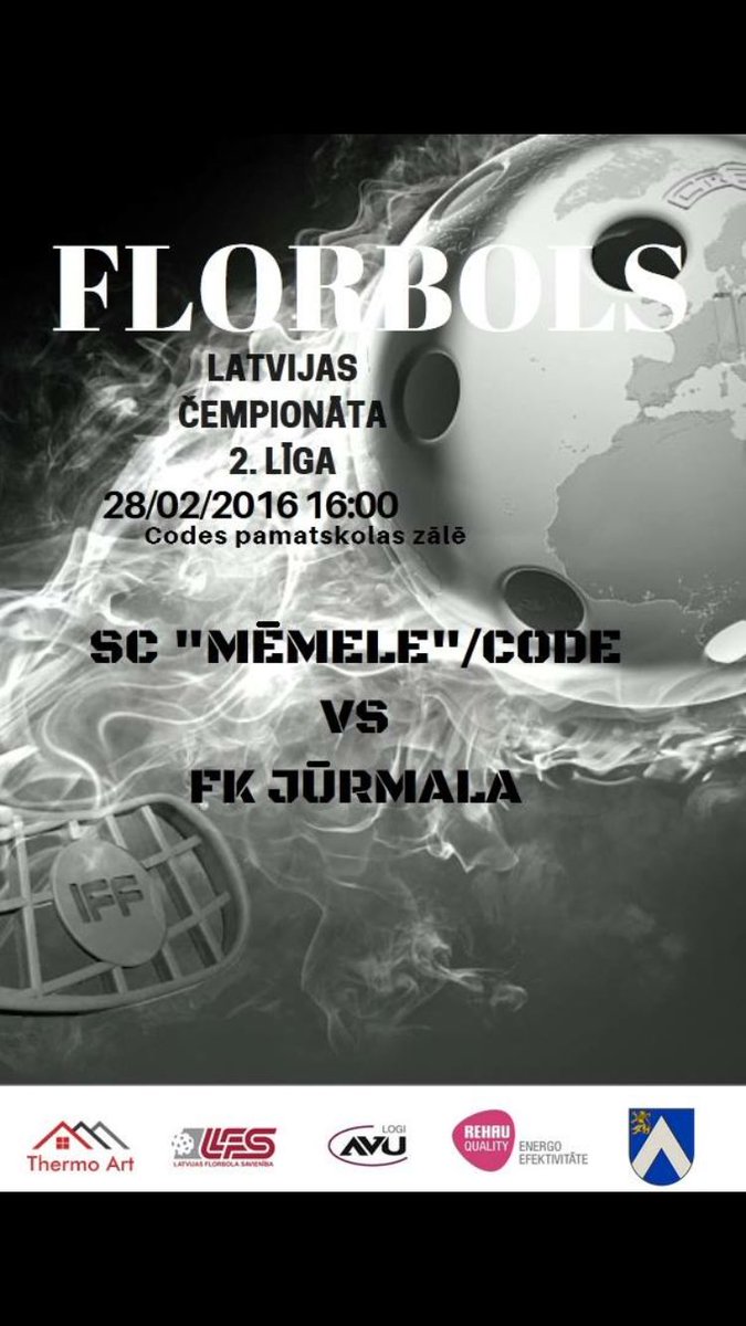 CodeFk's tweet photo. Svētdien 28/02 16:00 spēle pret FK Jūrmalu #floorball #florbols #2liga https://t.co/cYj79JCTF4