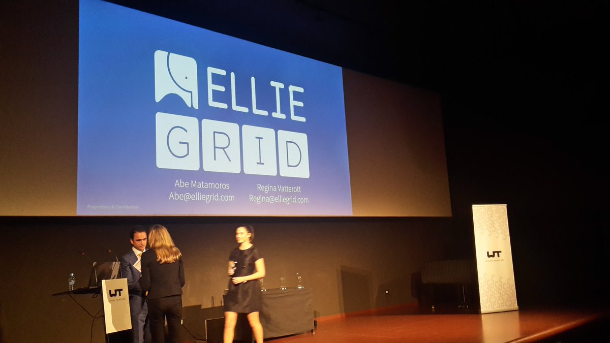 Regina and Abe from <a href="/EllieGrid/">Ellie - The Pill Box With Brains & Beauty</a> on stage to pitch their Smart medication organizer EllieGrid