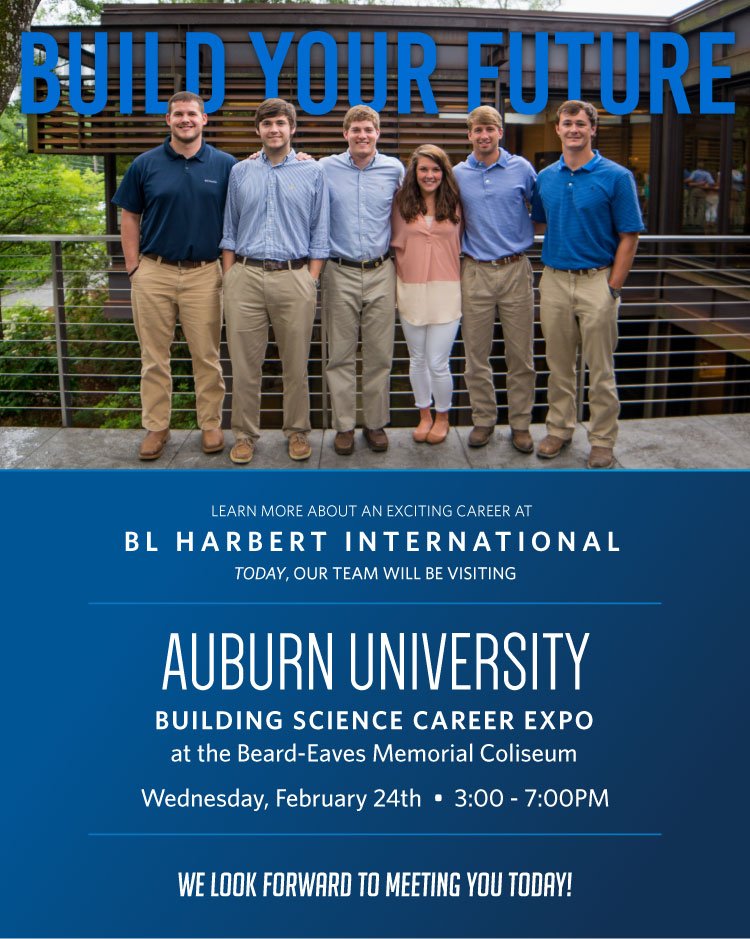 Auburn students: We are on campus today for the Building Science Career Expo at the Coliseum #BuildingYourFuture