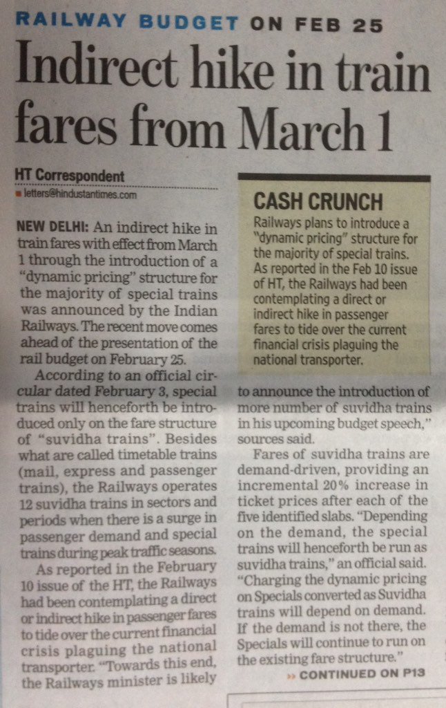 skunjus's tweet photo. #Acchedin gifts from Modi govt.
#RailwayBudget
#modicheats
#modiloots
#modifails
#RailBudget2016
#SureshPrabhu https://t.co/R7leGtmzDN