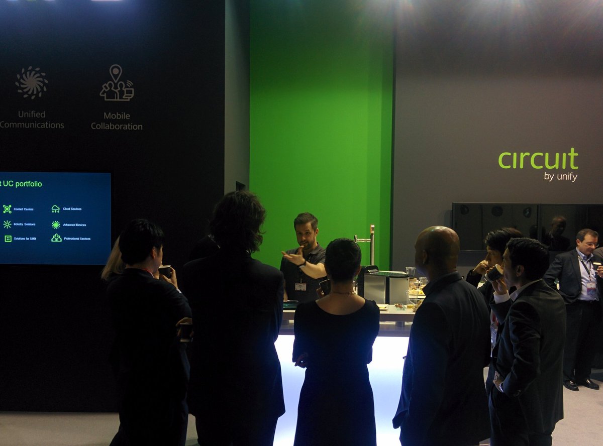 Watching <a href="/robposch/">Robert Poschenrieder</a> hold court at #MWC16 talking about <a href="/CircuitHQ/">Circuit</a> , team colab and the meaning of life