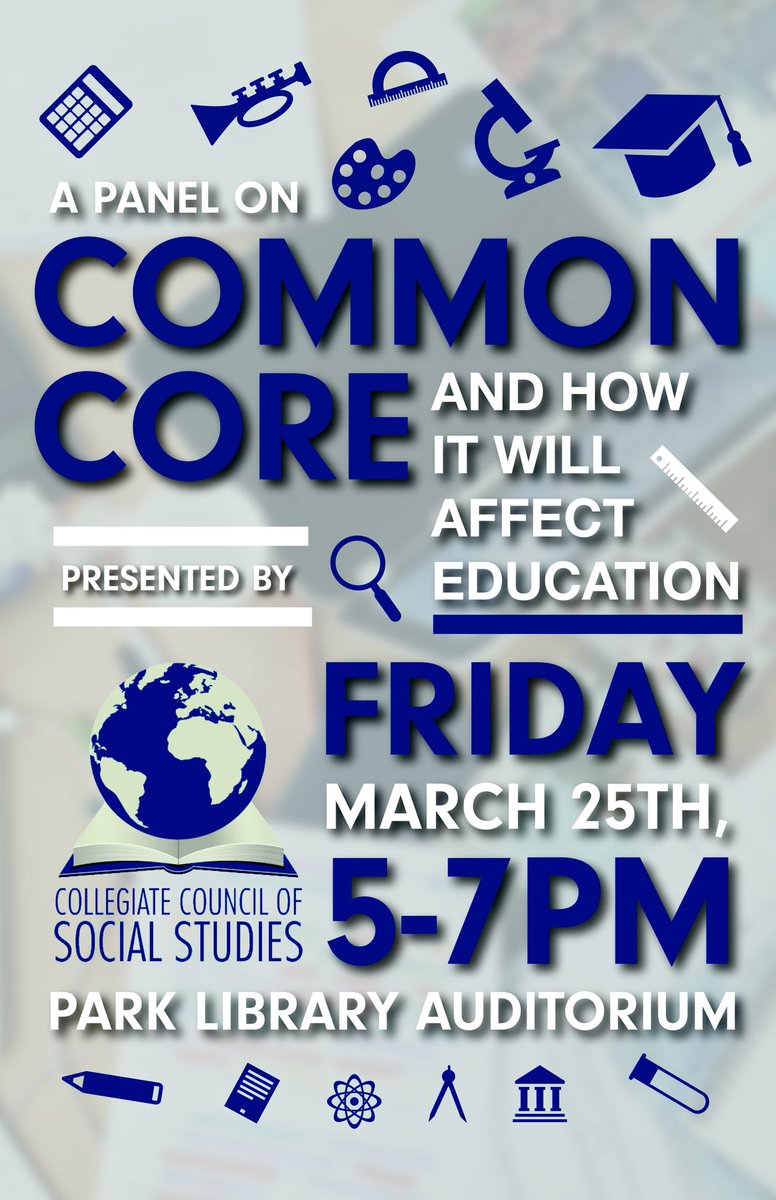 ccsscmu's tweet image. Come join us March 25 for a panel on common core @smeacmu @CMUEHS @CMUniversity @CMUSGA #CommonCore #education