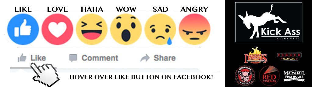 KickAssConcepts's tweet image. New FB feature that allows Like, Love, HaHa, Wow, Sad, Angry - which one will you use most?@KickAssConcepts