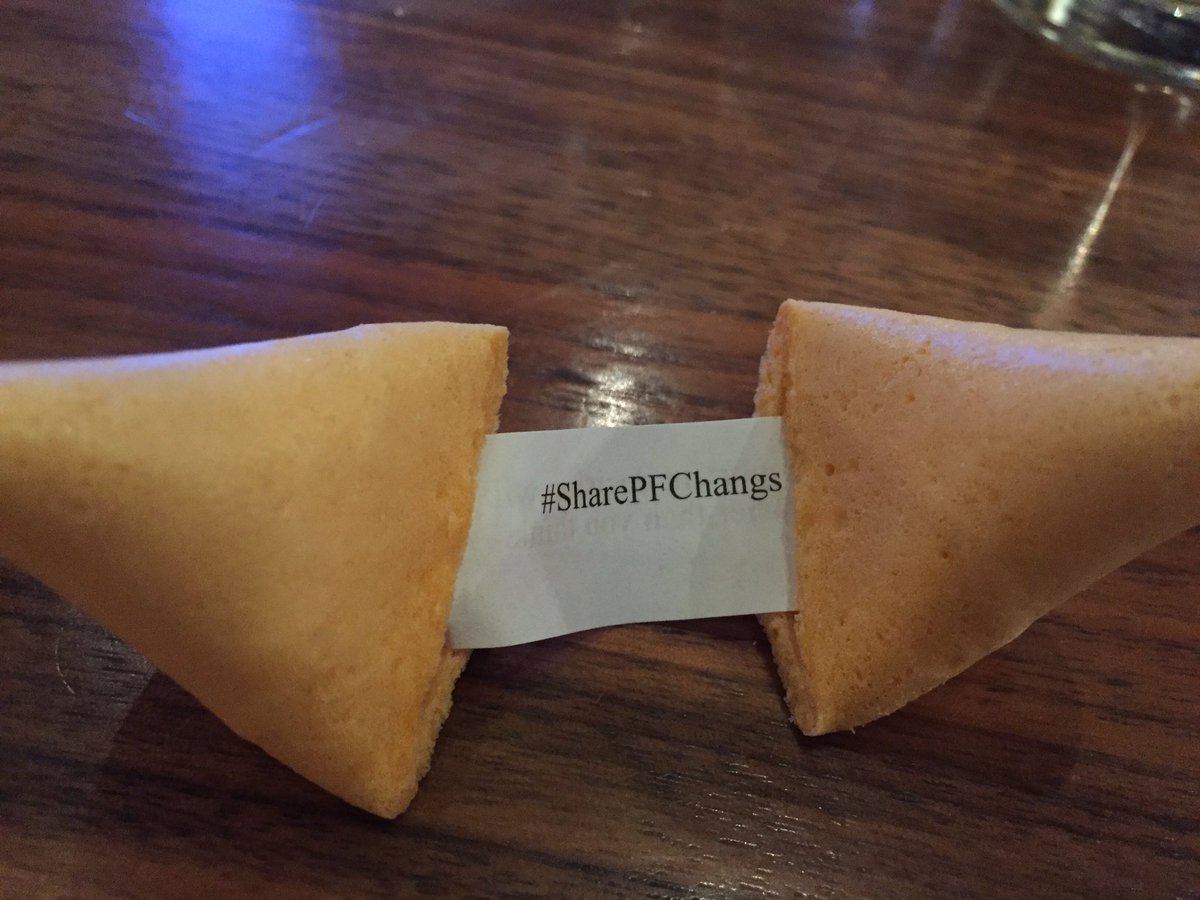 joeloleson's tweet photo. Very thoughtful PFChangs! SharePoint fortune cookies? #SharePFChangs https://t.co/hnhtTZ3ben