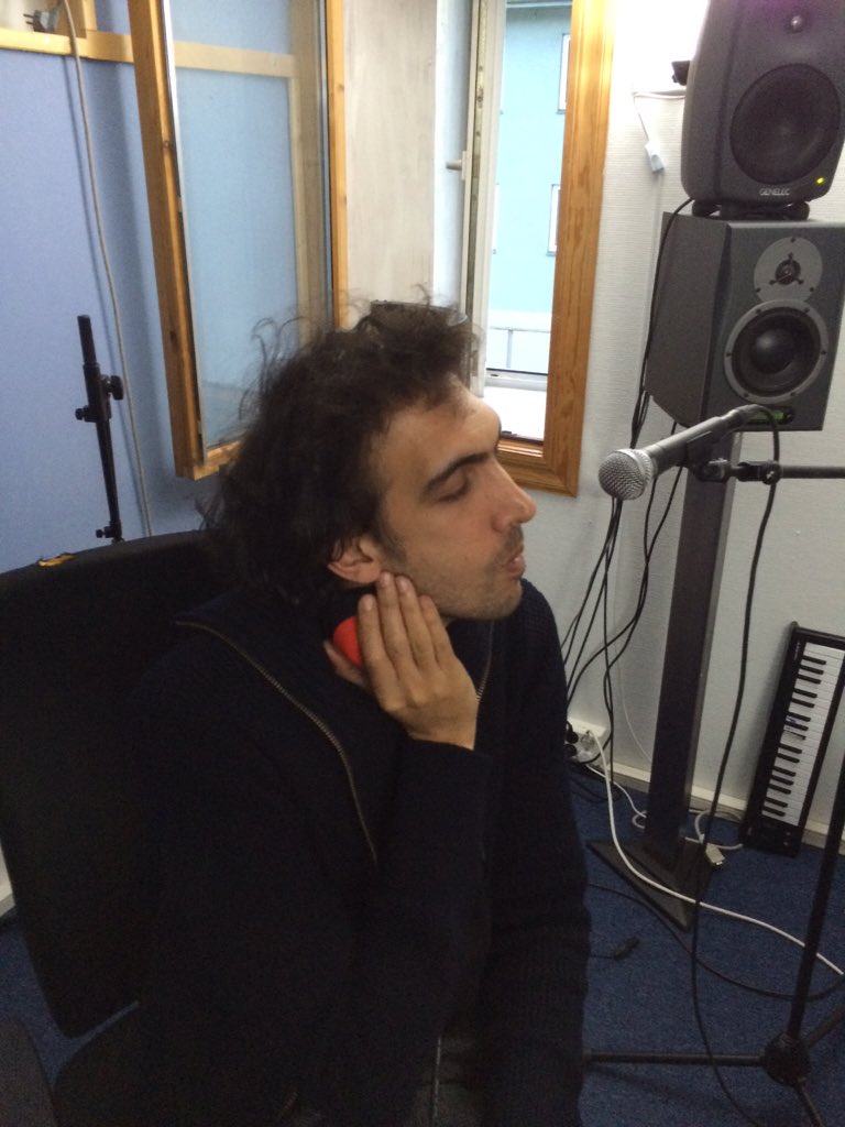 Tarek Atoui dropped by today to test the prototype for my upcoming music instrument for the deaf...