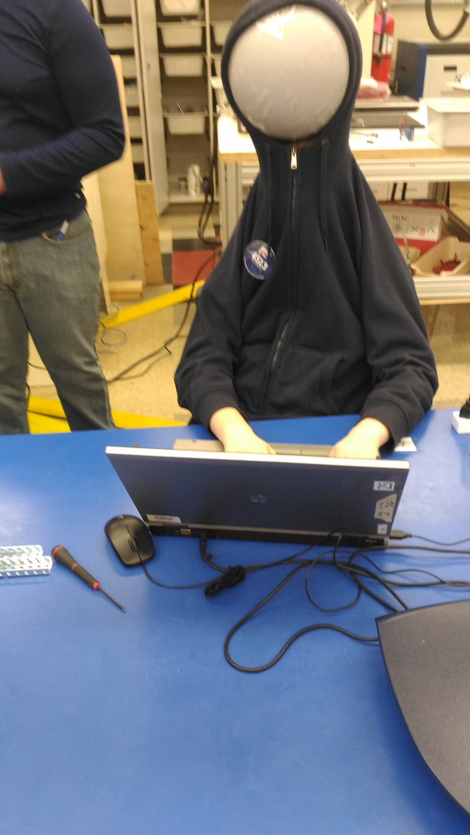 FRC4513's tweet photo. He's hacking the mainframe #Boulderman https://t.co/tD6g1K6FQu