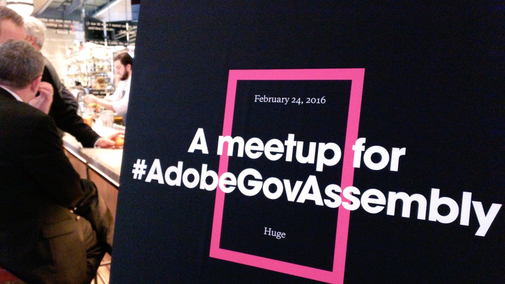 eschlaik's tweet photo. @hugeinc hosts a meetup for @AdobeGov  #AdobeGovAssembly. Join us! We'll be at @DBGBDC 'til 5pm. https://t.co/ScboHJUPws