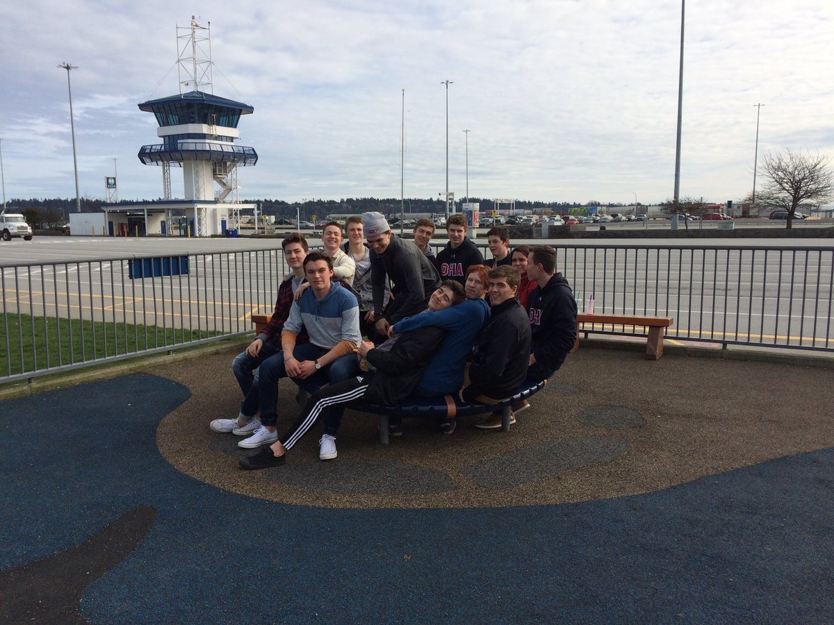 OkanaganHockey's tweet photo. Prep White having some fun while waiting to board @BCFerries! 
On route to @Shawnigan for a big @CSSHL game tonight! https://t.co/LygBYGy1mi