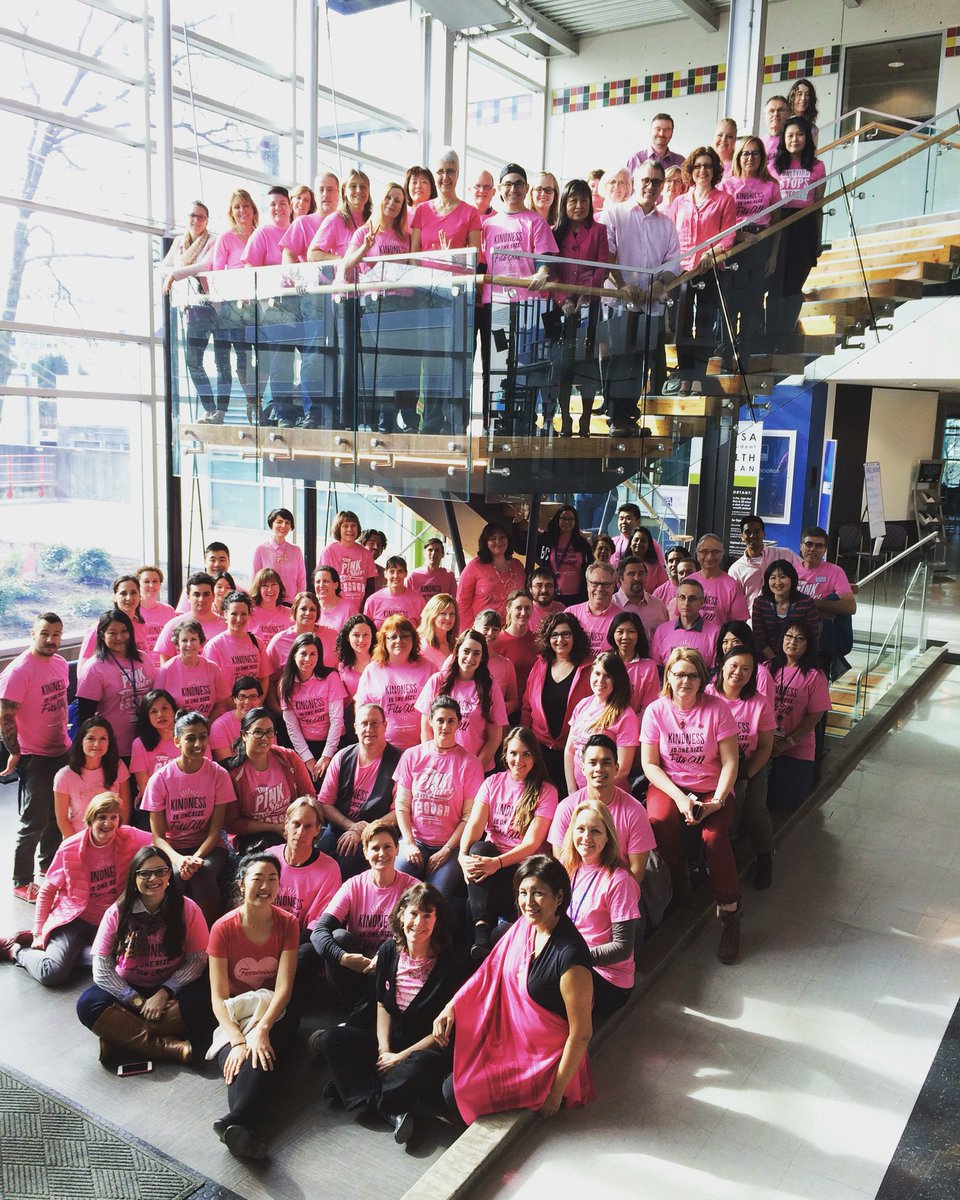 bcit's tweet photo. We're wearing pink today. @Coast_Capital @cknworphansfund #antibullying #PinkShirtDay #PinkitForward #BCITkindness https://t.co/mBKGvemDvz