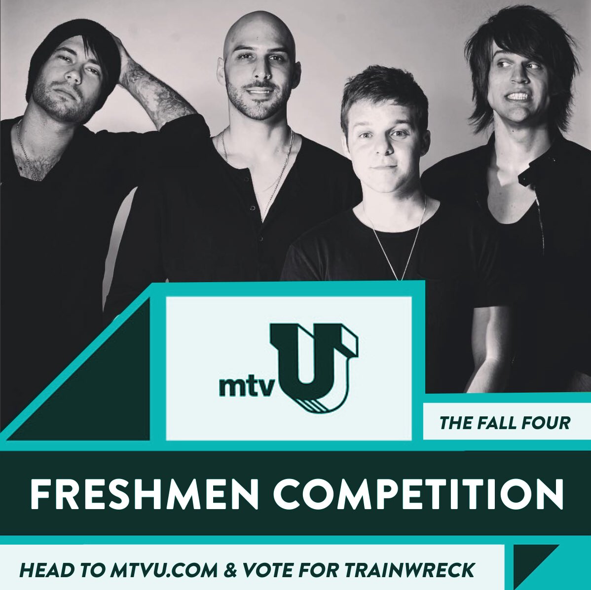 TheFallFour's tweet image. Our video for Trainwreck is now on @mtvU! Help us win the Freshmen Competition by voting at bit.ly/24mt6e6