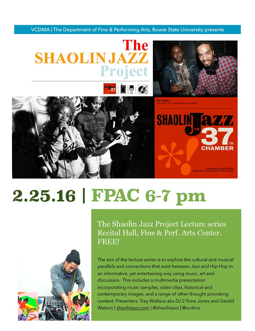 artvscommerce's tweet photo. Looking 4ward to our #CulturalLecture tomorrow on #jazz & #hiphop @BowieState / 6-7pm: https://t.co/L3CAAglrkD https://t.co/V5SQk5dVDp