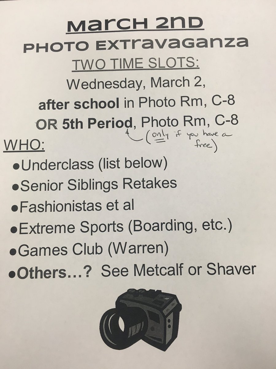 WMHSYearbook1's tweet photo. Anyone that fits into the categories below is asked to please attend next Wednesday. All seniors are invited as well https://t.co/qEduUNBPB3