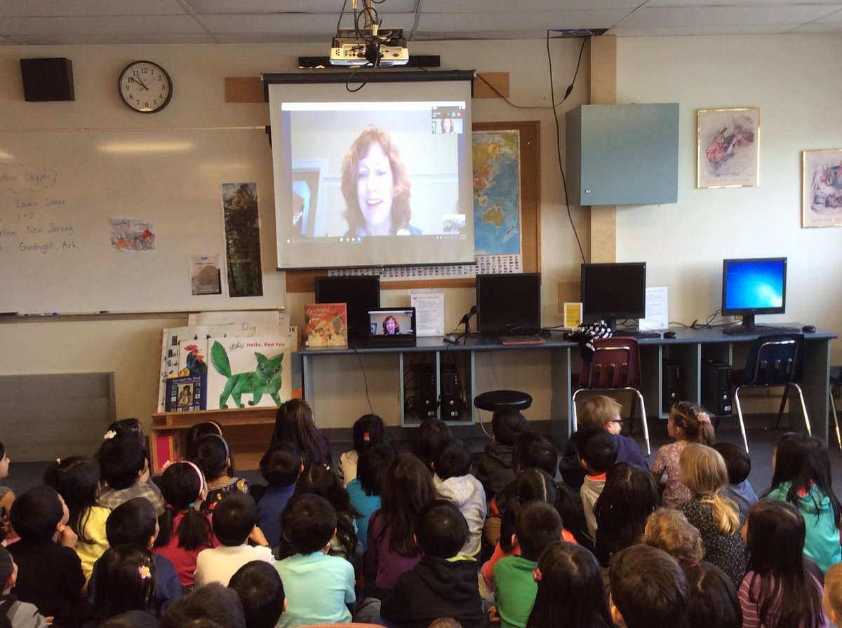 kkwong123's tweet photo. Inspiring Skype visit from author #laurasassi #wrad16 https://t.co/Fk3j7gSwr6