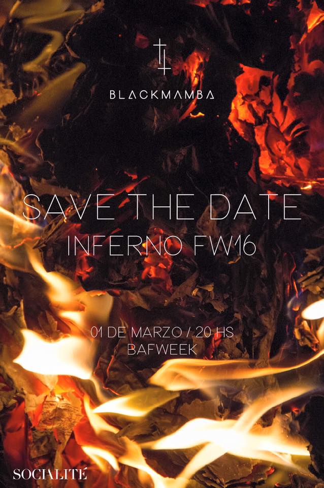 Save The Date!

<a href="/BafweekOficial/">BAFWEEK</a> | <a href="/beblackmamba/">blackmamba</a>
1 de Marzo / 20 hs
Invitación - Socialite PR rsvp@socialite.com.ar