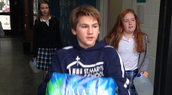 DMTOttawa's tweet photo. St Mary's  joins 3 area schools to collect water for Flint. #DoingMoreTogether https://t.co/4valBwbrtz https://t.co/zU9ZkBbdZg