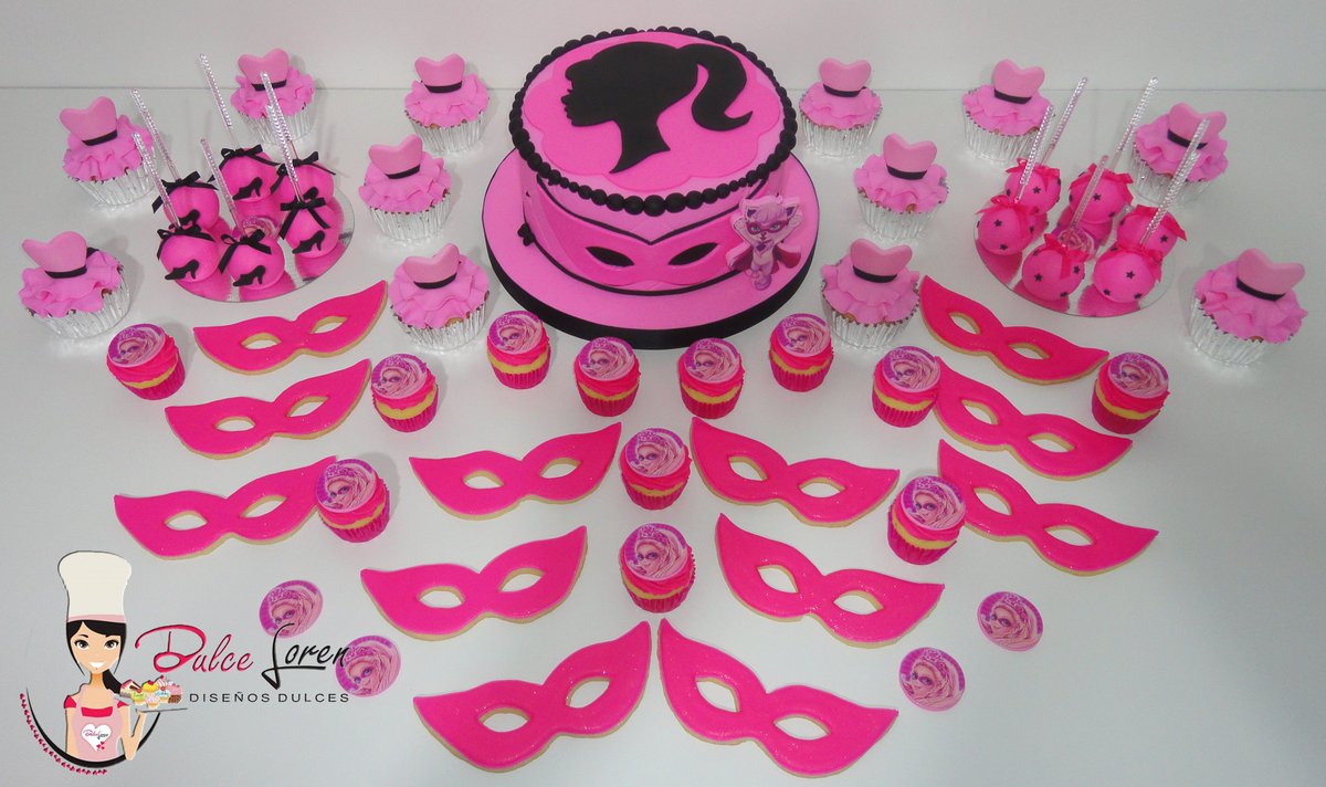 mesa de dulces barbie