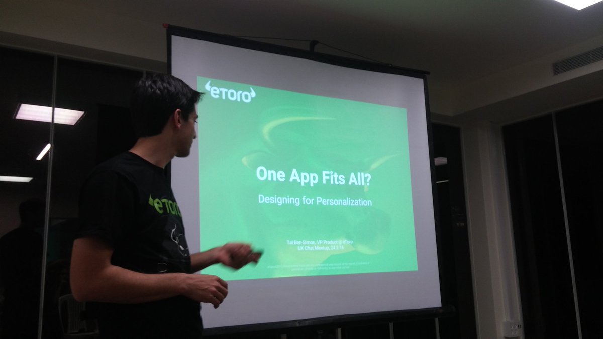 UX_Crunch's tweet photo. Tal Ben-Simon, VP at @eToro on designing for personalization. #Fintech #UX #fx #design https://t.co/swYs2RZPWc