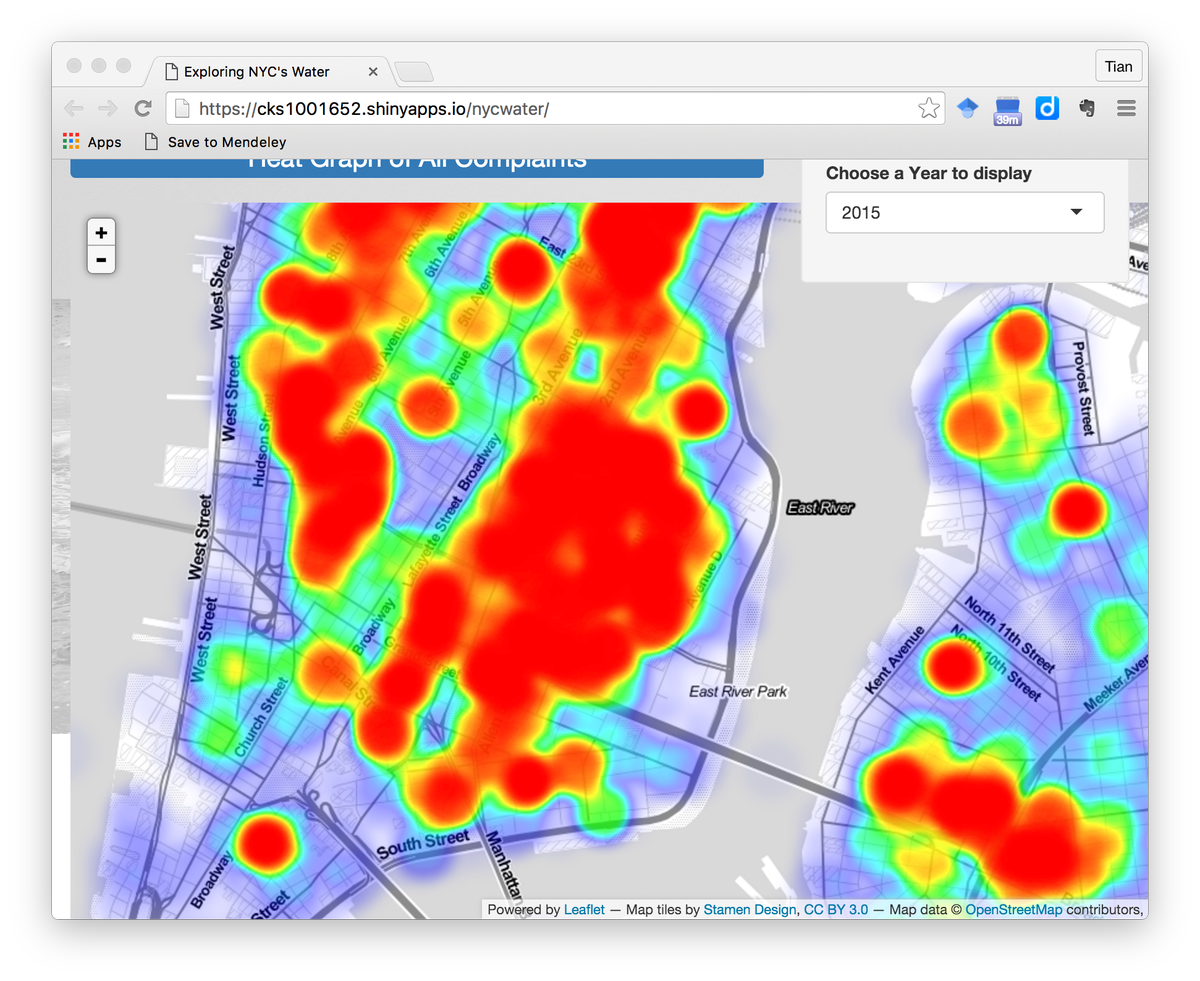 tz33cu's tweet photo. My students' Interactive map NYC water complaints  #opendata #rstats shiny app https://t.co/QIe26Gn9bJ .@IQuantNY https://t.co/cJG7DDFG8r
