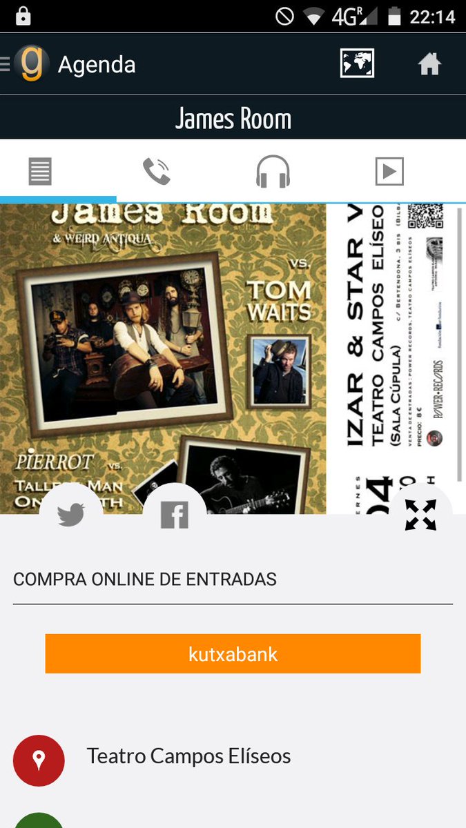 gauapp's tweet photo. El próximo 4 de Marzo #concierto de @JamesRoomMusic y Tom Waits en @teatrocampos! +info en nuestra #app #gauapp! https://t.co/JZlx6j71B9