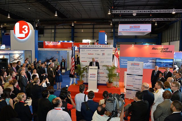 Kallman's tweet photo. #Photos from the #USPavilion Opening and VIP Tour @SGAirshow https://t.co/bhyDlxOqJT #SGAirshow #AskAmericaFirst https://t.co/3JMniZl01v