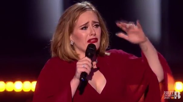 DailyMailCeleb's tweet photo. Trying very hard not to cry along with @adele after another win #BRITs2016 https://t.co/5Thoh3KYk3 https://t.co/3MI8s7ggGa