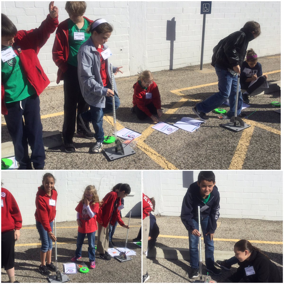 STARBASEAustin's tweet photo. #StTheresaCatholicSchool 5th graders prepare for #StrawRocket launch by ensuring angle is at 45 degrees. https://t.co/ndlU5YTzAY
