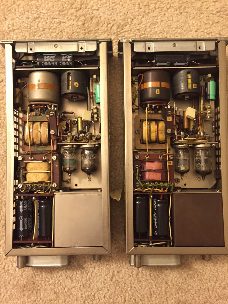 psyxresearch's tweet photo. Restoring some #telefunken V74 line amps for mix/track duties. Adaptive #psychoacoustic modeling next. https://t.co/8dOokiHASF