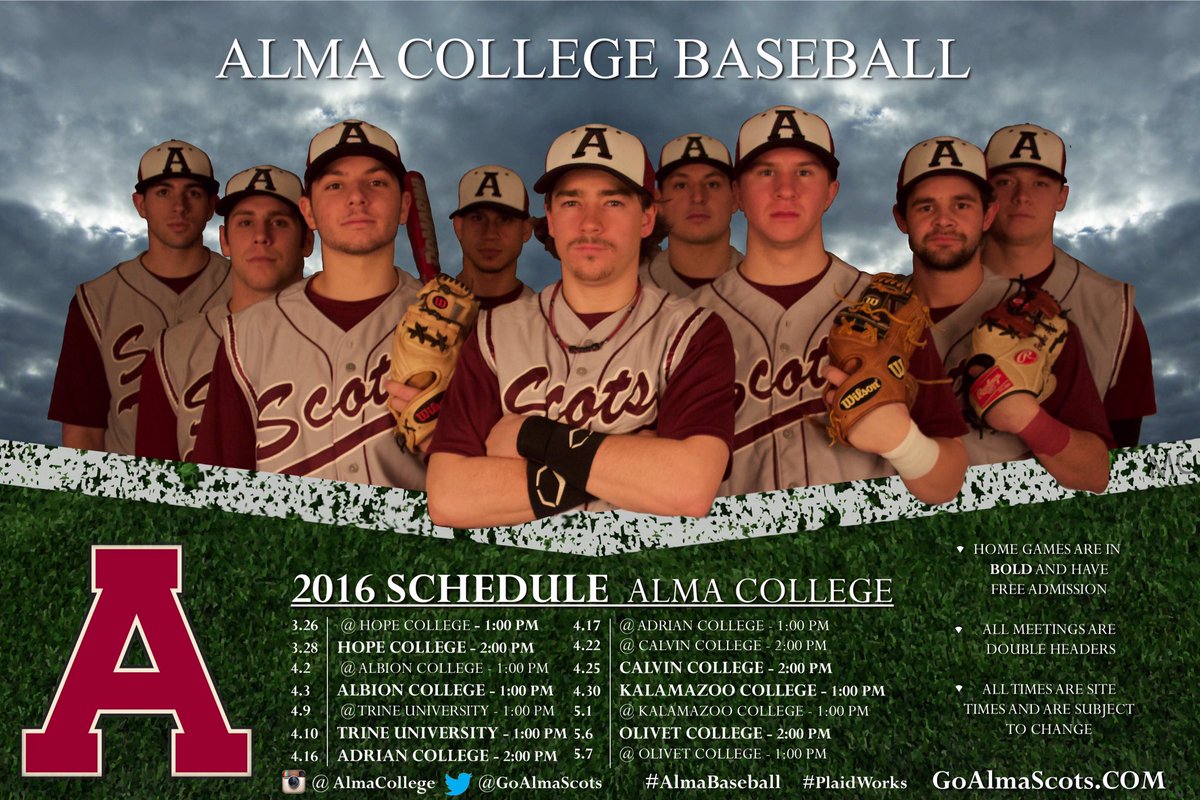 markcarles's tweet photo. @GoAlmaScots #plaidworks looking forward to #almabaseball destroying the competition in the Midwest #baseball #mi https://t.co/ZPOBUkQwAw
