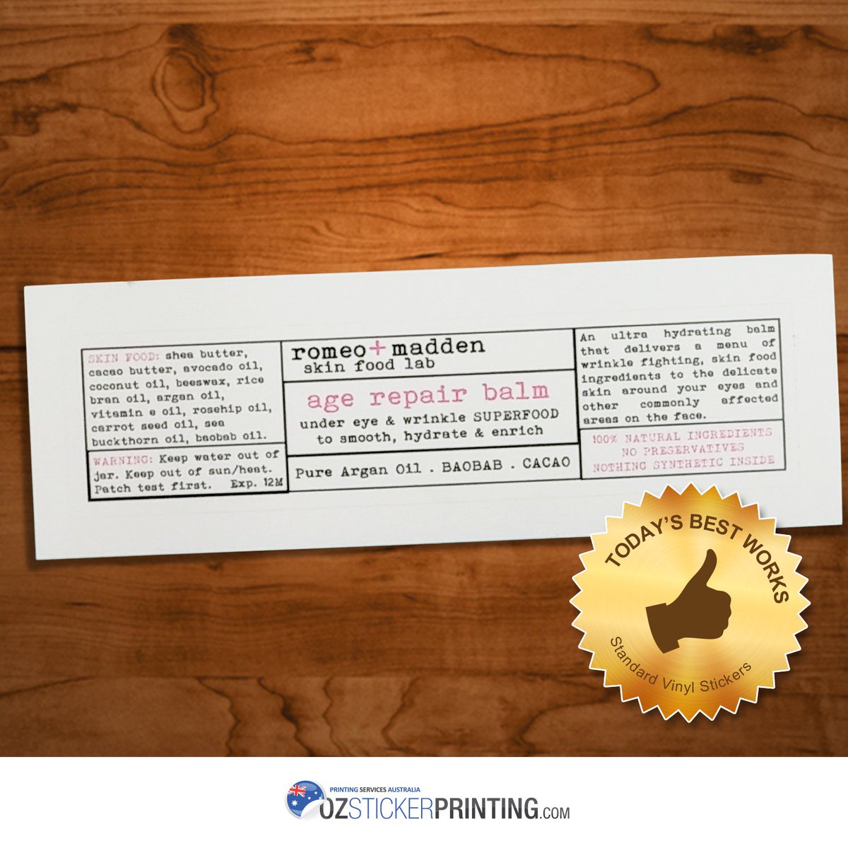 ArganOilCare's tweet photo. RT https://t.co/BUpEdjtFct RomeoandMadden chooses #StandardVinylStickers for their #skincare product labeling.Visโฆ https://t.co/Shcf8mx13R