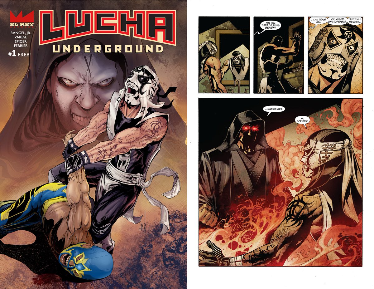 LuchaElRey's tweet photo. Learn the secrets of @Vampiro_Vampiro &amp; @PentagonJunior in the 3rd #LuchaUnderground comic!: https://t.co/wLAGtGilUR https://t.co/Wfmg4KwLfR