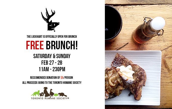 DundasWestBIA's tweet image. Eat for #free &amp;amp; #drink for #charity this weekend @thelockhartto #brunch on #Duwest