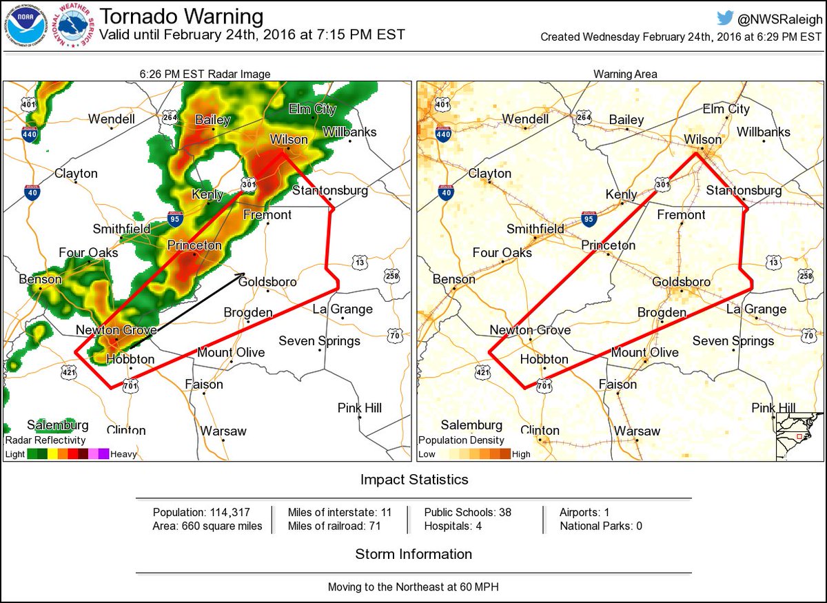 Nws Raleigh On Twitter Tornado Warning Including Goldsboro Nc Elroy Nc Brogden Nc Until 7 15 Pm Est Https T Co Fluvhgmesq