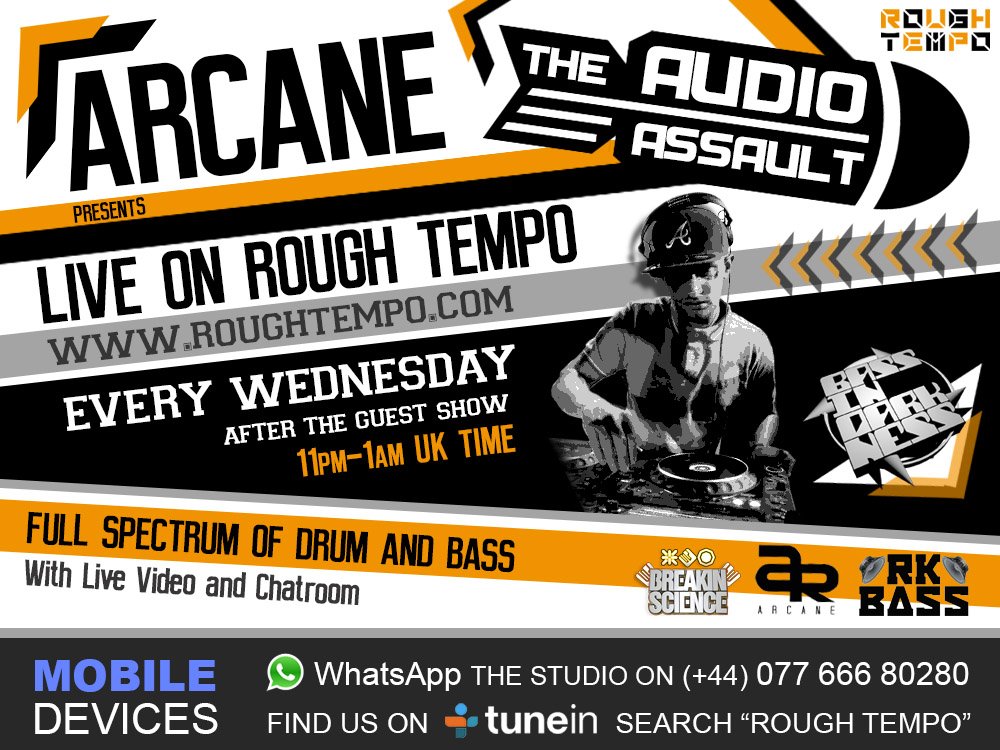 RoughTempo's tweet image. LIVE NOW!! 
RTDNB.com 
#nowplaying #dnb #jumpup #upfront
#arcane #audioassault #rtdnb 
(Plz Share)