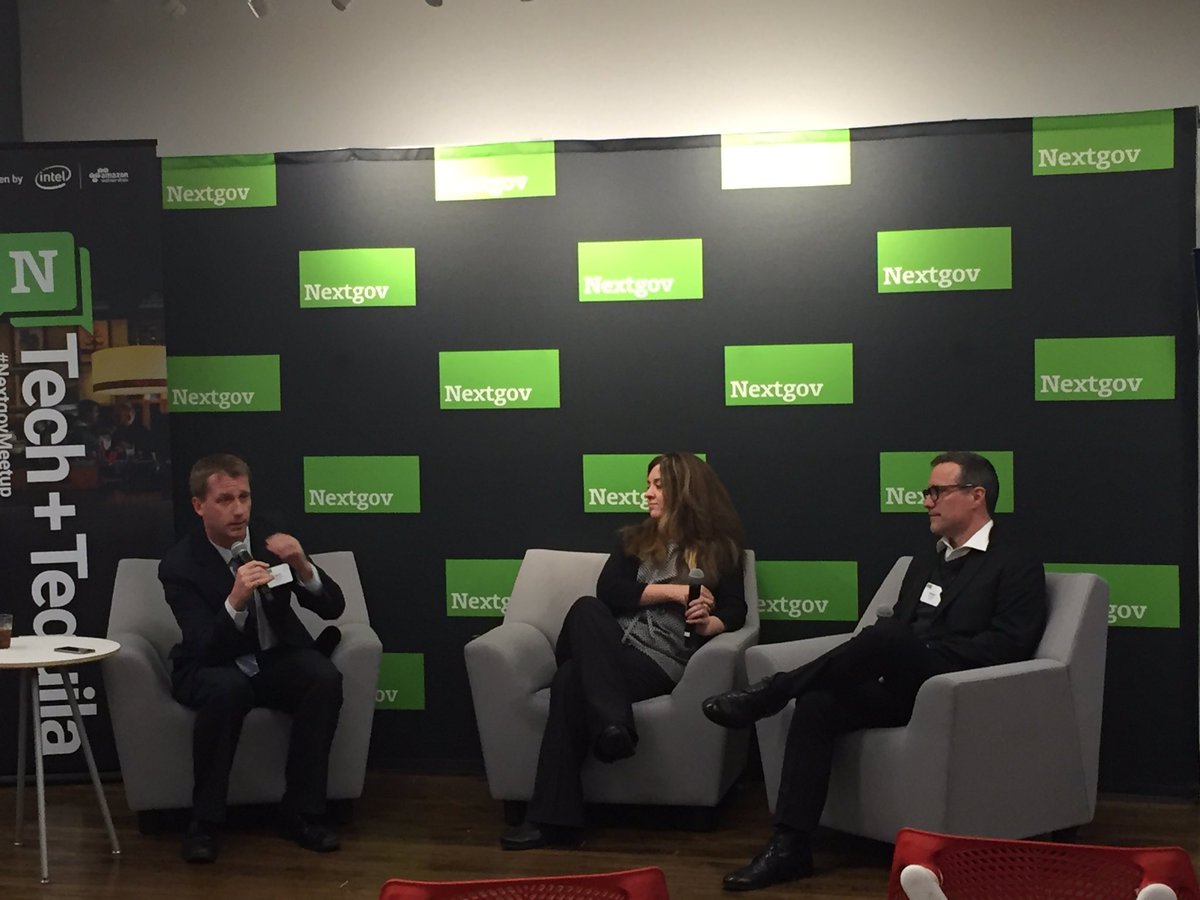 EmBloom8's tweet photo. Members of @NASA data team take the the floor at #techandtequila #nextgovmeetup https://t.co/ZhcG4GWbrO