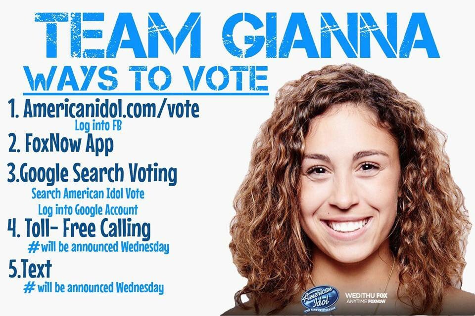 reallucasprata's tweet photo. Please VOTE for our girl @GiannaIsabella tonight on @AmericanIdol please RT! https://t.co/MMcSS1ecv7