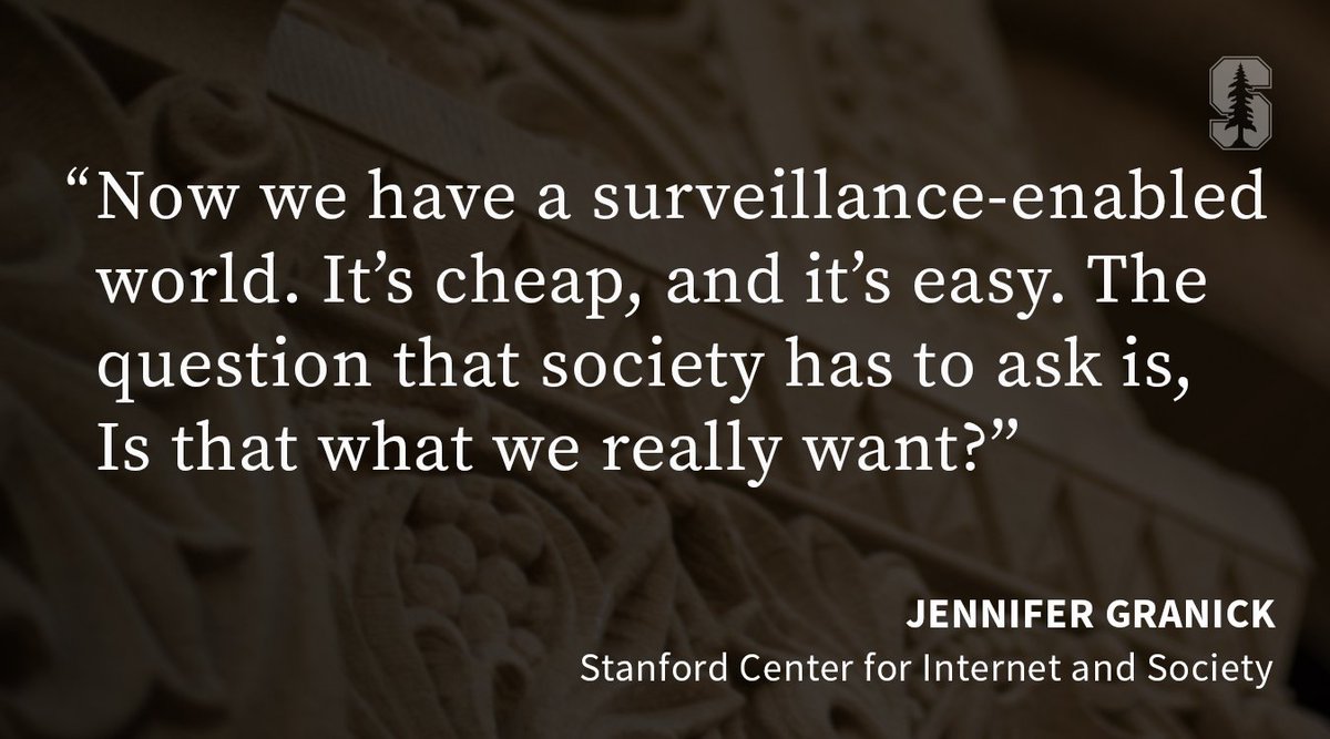 Stanford's tweet photo. In the absence of legal protections, technology is upturning presumptions of privacy. https://t.co/ruanLdDUdL https://t.co/sn0L1Me4nS