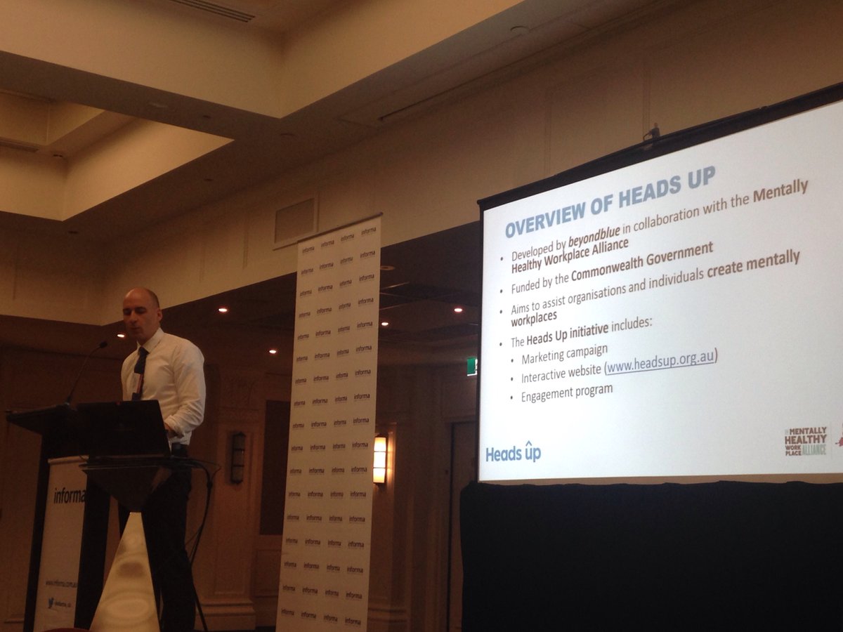 Informa_Oz's tweet photo. @beyondblue discussed the #headsup campaign for #mentally #healthy #workplaces @Informa_Oz #workerscomp16 https://t.co/PNy9jUXQ3Y