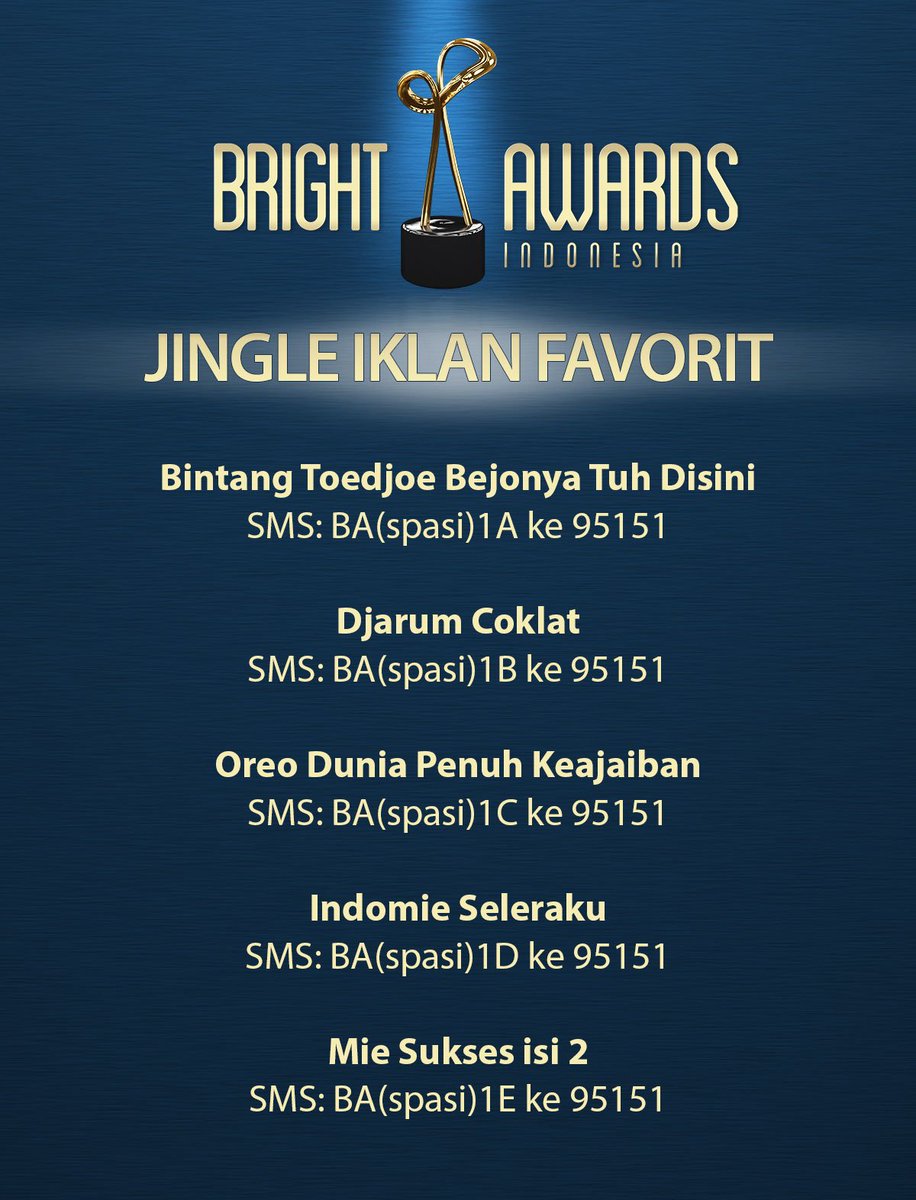 cie yg lg bergumam jingle iklan, drpd cm bergumam, yuk krm sms lgsng biarJingle Favorit kamu menang #MNCBrightAwards