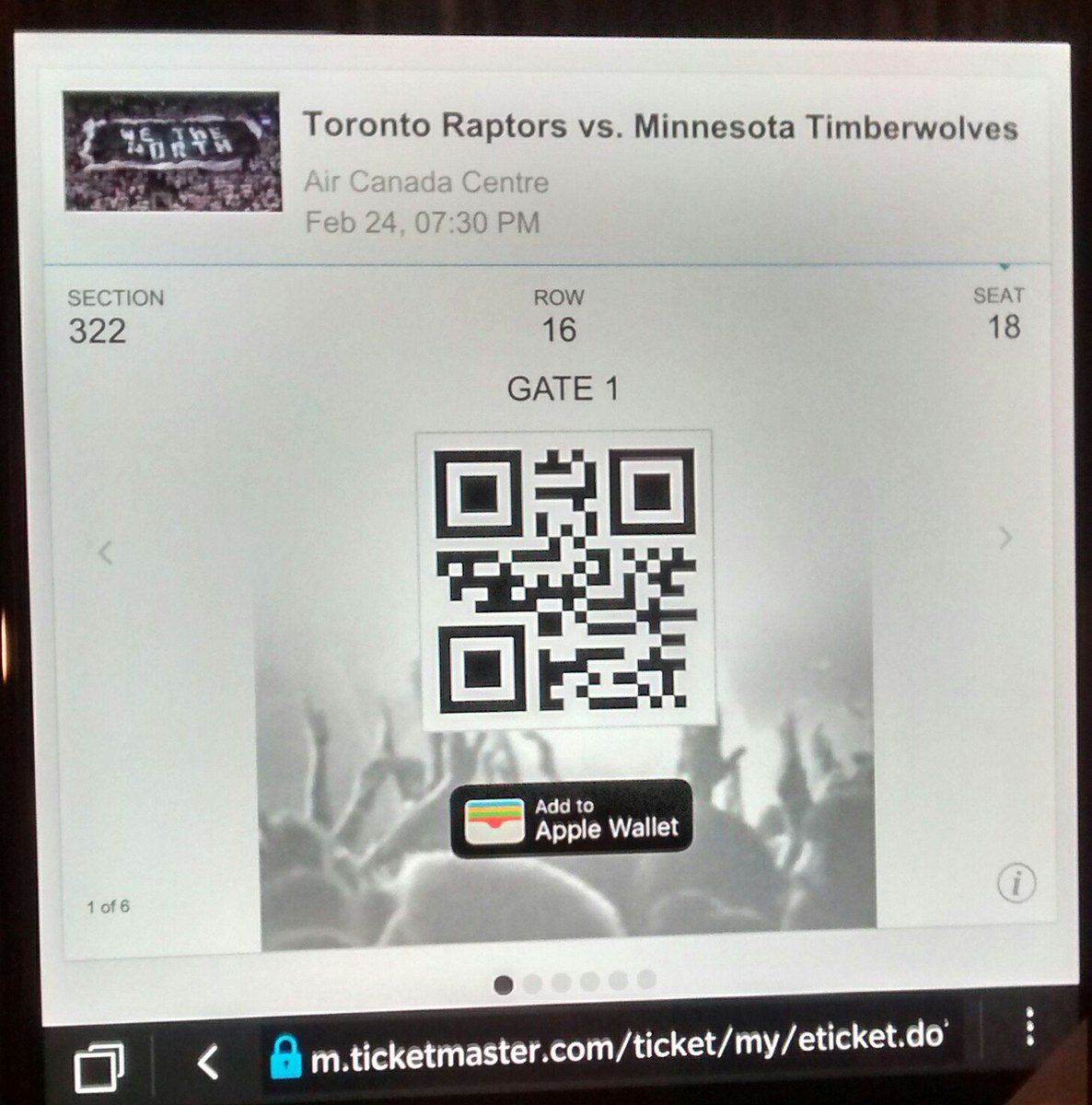 22wigginswatch's tweet photo. If anyone out there wants to use this extra ticket #Ticket2 #NBA @raptors @timberwolves @AirCanadaCentre https://t.co/wqWxw6sZnr
