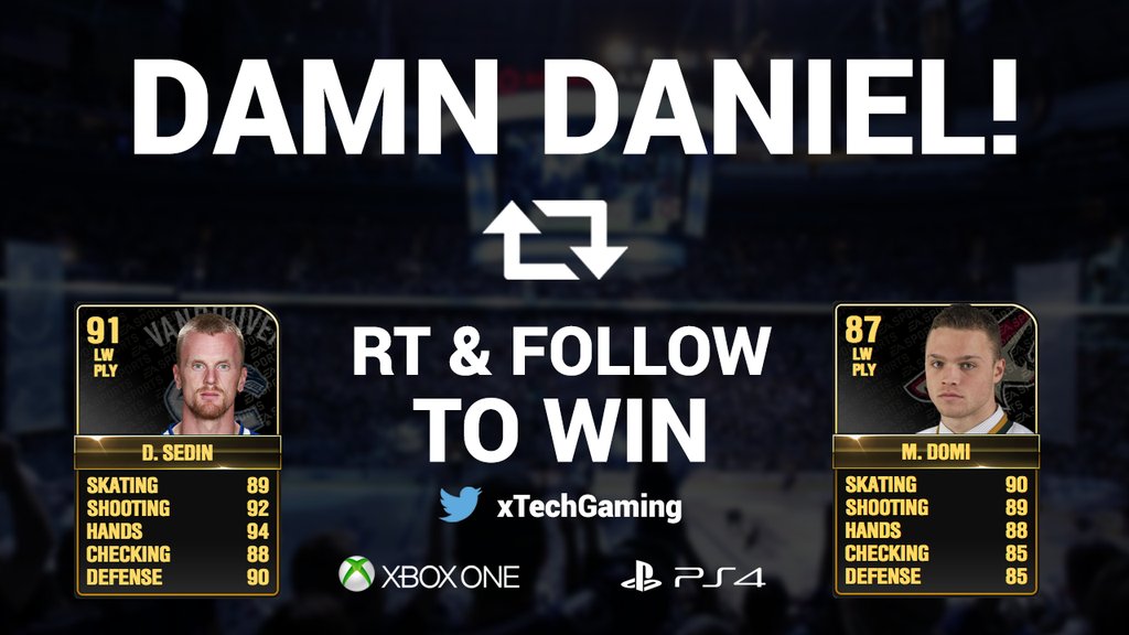 xTechHockey's tweet photo. Damn Daniel! 

RT+Follow for a chance to win these #HUT Items! Both consoles! https://t.co/0txLHSfHji