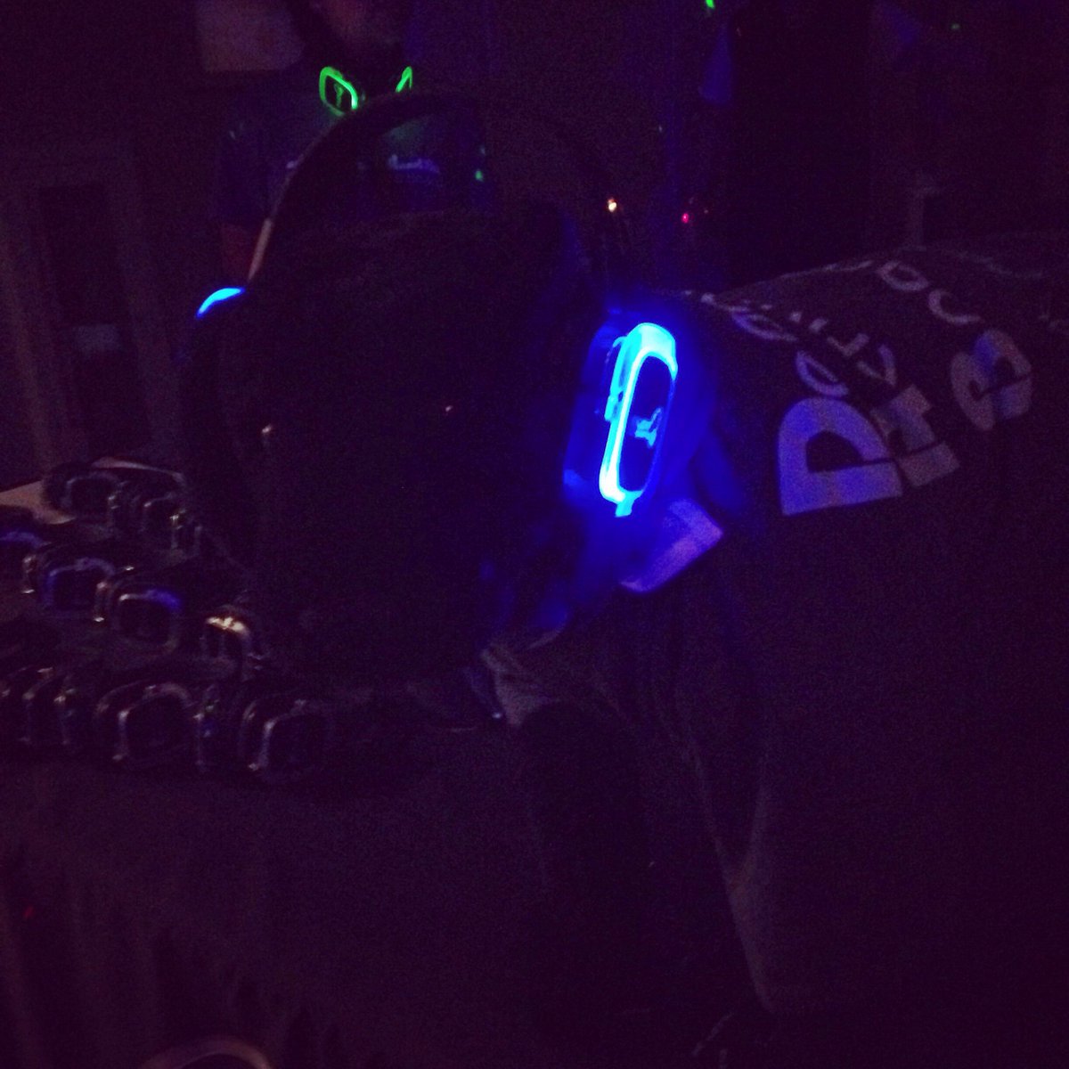 DePaulFEST's tweet photo. Doug the #DabDog is jamming out at the #SilentDisco where are you?? https://t.co/Vz2jK2ccBk