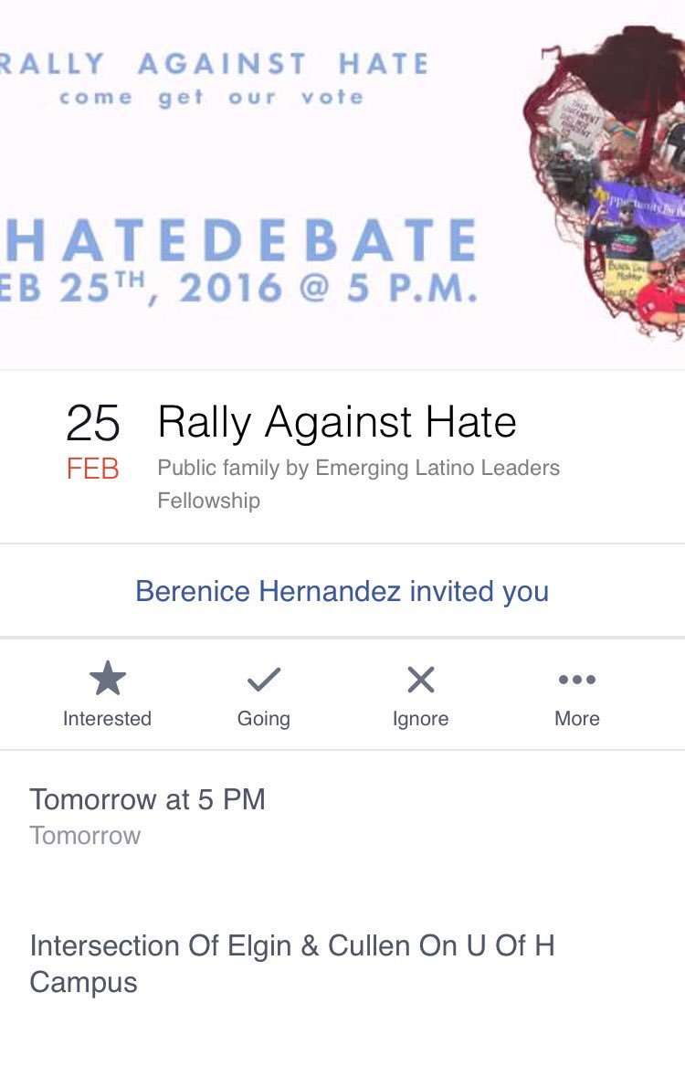 UHGCSWHSA's tweet photo. Rally Against Hate tomorrow at 5! Message us if interested in attending https://t.co/GXJ2drnIHI