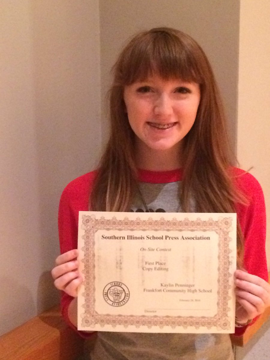 Congrats @KaylinPenninger 1st place in copy editing today! #wfredbirds