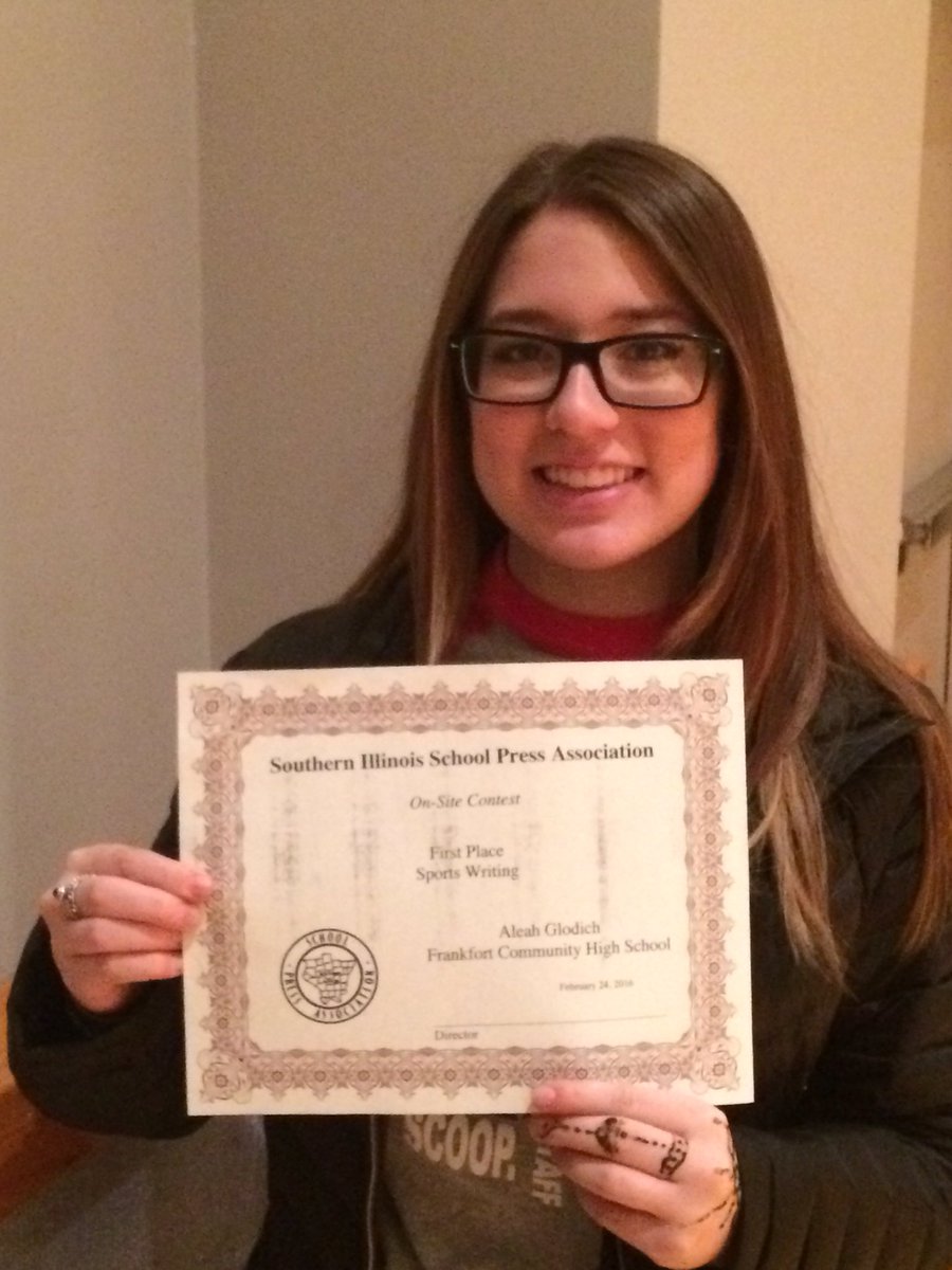 Congrats @a_glod21 1st place sports writing today! #wfredbirds