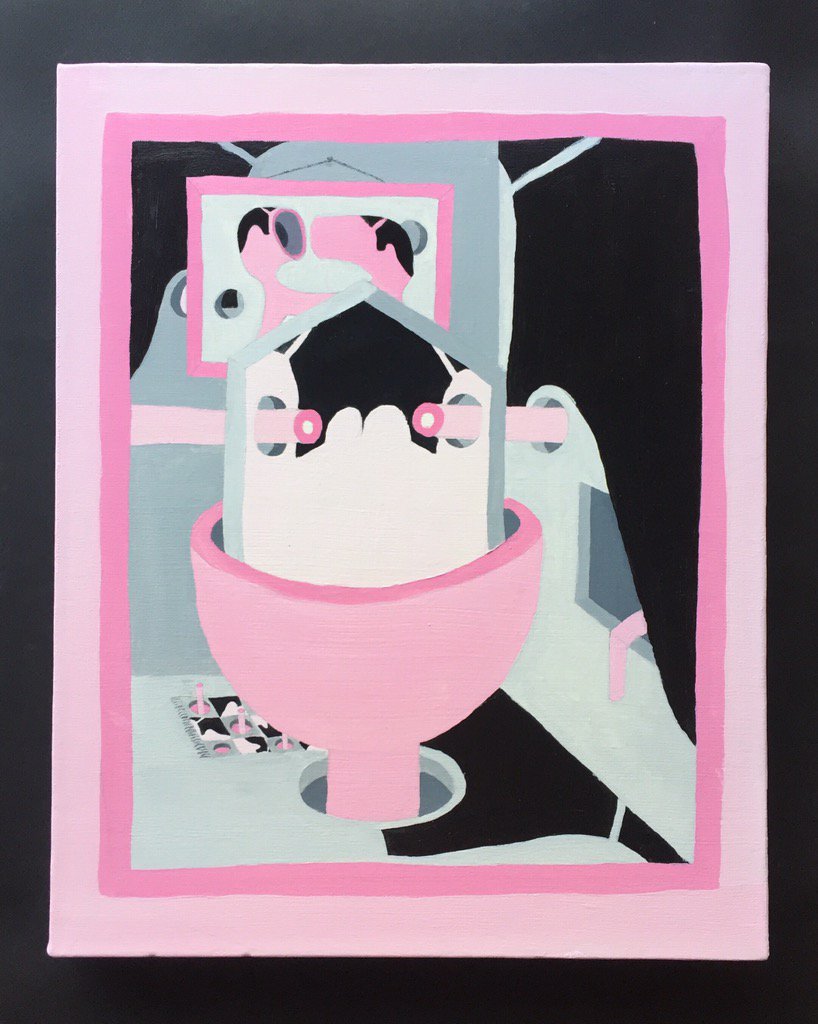 MatthewSweesy's tweet image. #art #painting #oil #pink #black #abstract #portrait #man #oilpainting #drawing